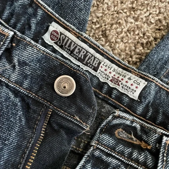 VTG 80s Levis Grand Silver Tab‎ Mens Dark Denim Acid Wash Jeans Pant W28 xL30.
